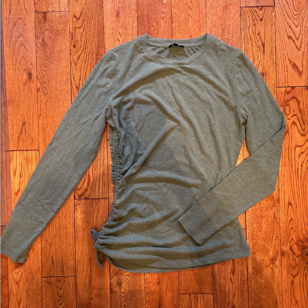 Dynamite Olive Ribbed Top